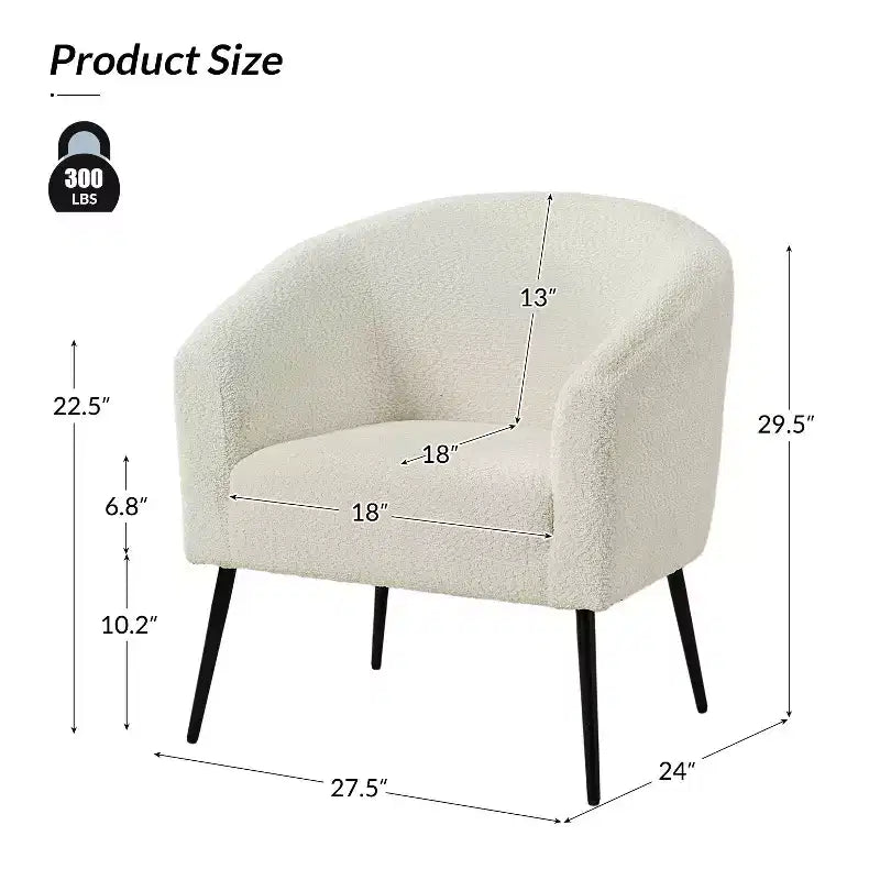 Set di 2 Poltrone Guy Moderne in Bouclé con gambe in metallo ART OF LIVING DESIGNS