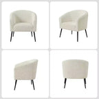 Set di 2 Poltrone Guy Moderne in Bouclé con gambe in metallo ART OF LIVING DESIGNS