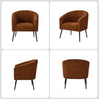 Set di 2 Poltrone Guy Moderne in Bouclé con gambe in metallo ART OF LIVING DESIGNS