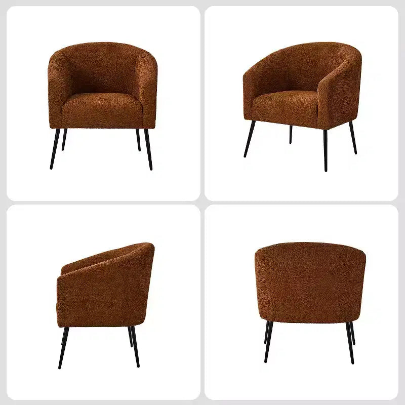 Set di 2 Poltrone Guy Moderne in Bouclé con gambe in metallo ART OF LIVING DESIGNS