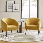Set di 2 Poltrone Guy Moderne in Bouclé con gambe in metallo ART OF LIVING DESIGNS