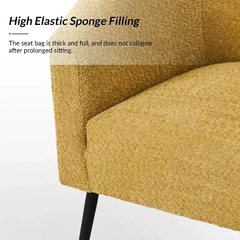 Set di 2 Poltrone Guy Moderne in Bouclé con gambe in metallo ART OF LIVING DESIGNS