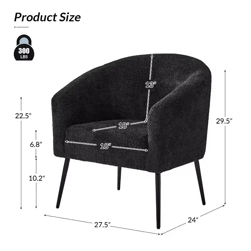 Set di 2 Poltrone Guy Moderne in Bouclé con gambe in metallo ART OF LIVING DESIGNS