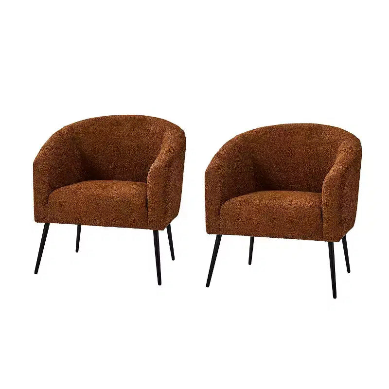 Set di 2 Poltrone Guy Moderne in Bouclé con gambe in metallo ART OF LIVING DESIGNS