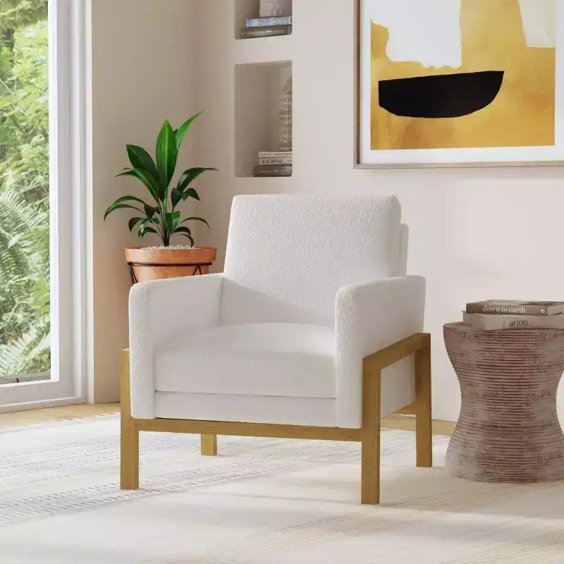 Poltrona d'accento con struttura in legno - HomePop