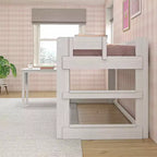 Max & Lily Letto a soppalco in legno massello con scrivania, Letto a soppalco alto singolo moderno stile rustico per bambini
