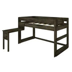 Max & Lily Letto a soppalco in legno massello con scrivania, Letto a soppalco alto singolo moderno stile rustico per bambini