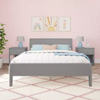 Max & Lily Letto matrimoniale, letto a piattaforma classico in legno massiccio con testiera a pannelli per bambini