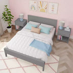 Max & Lily Letto matrimoniale, letto a piattaforma classico in legno massiccio con testiera a pannelli per bambini