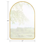 Dovelina Specchio da Parete Decorativo Rettangolare Semplice Moderno con Parte Superiore Arrotondata