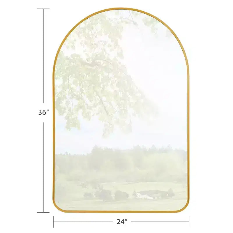 Dovelina Specchio da Parete Decorativo Rettangolare Semplice Moderno con Parte Superiore Arrotondata