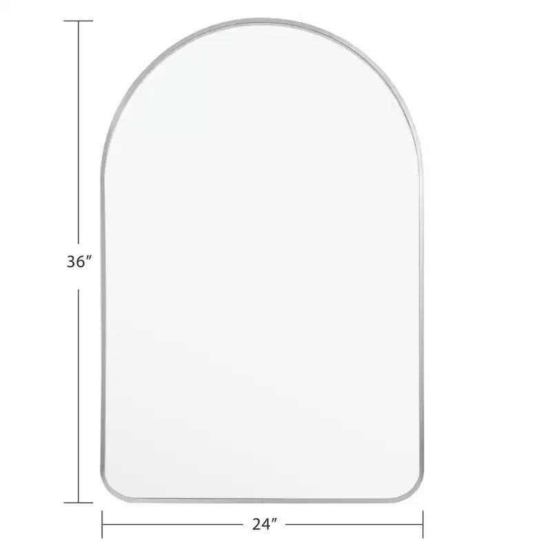 Dovelina Specchio da Parete Decorativo Rettangolare Semplice Moderno con Parte Superiore Arrotondata