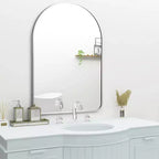 Dovelina Specchio da Parete Decorativo Rettangolare Semplice Moderno con Parte Superiore Arrotondata