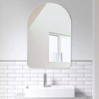 Dovelina Specchio da Parete Decorativo Rettangolare Semplice Moderno con Parte Superiore Arrotondata