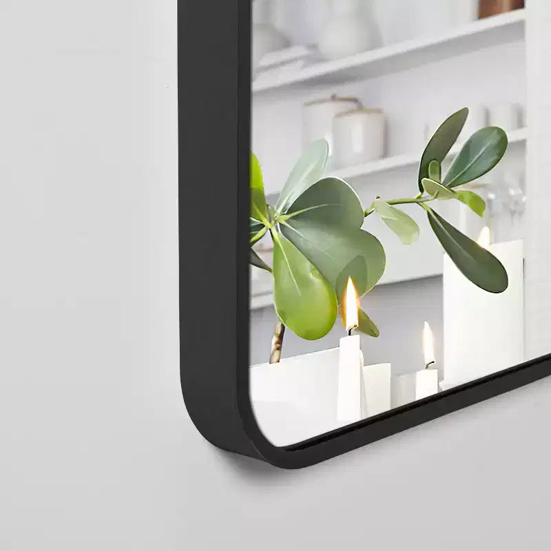 Dovelina Specchio da Parete Decorativo Rettangolare Semplice Moderno con Parte Superiore Arrotondata
