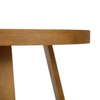Tavolo da pranzo rotondo Plank+Beam, Tavolo da cucina in legno massello da 120 cm, Tavolo da fattoria per 4 persone