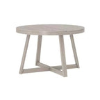 Tavolo da pranzo rotondo Plank+Beam, Tavolo da cucina in legno massello da 120 cm, Tavolo da fattoria per 4 persone