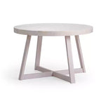 Tavolo da pranzo rotondo Plank+Beam, Tavolo da cucina in legno massello da 120 cm, Tavolo da fattoria per 4 persone