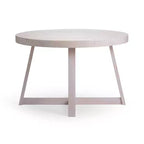 Tavolo da pranzo rotondo Plank+Beam, Tavolo da cucina in legno massello da 120 cm, Tavolo da fattoria per 4 persone