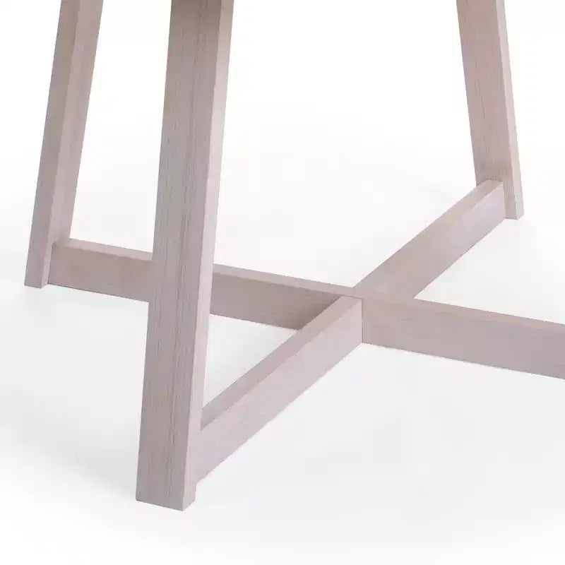 Tavolo da pranzo rotondo Plank+Beam, Tavolo da cucina in legno massello da 120 cm, Tavolo da fattoria per 4 persone
