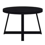 Tavolo da pranzo rotondo Plank+Beam, Tavolo da cucina in legno massello da 120 cm, Tavolo da fattoria per 4 persone