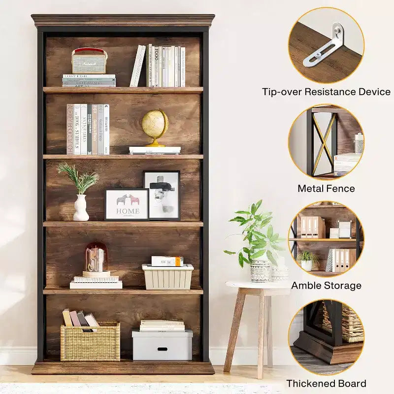 Tribesigns Scaffale a 6 Livelli da 180 cm, Libreria Verticale a Colonna