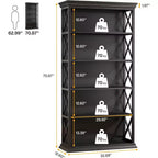 Tribesigns Scaffale a 6 Livelli da 180 cm, Libreria Verticale a Colonna