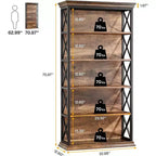 Tribesigns Scaffale a 6 Livelli da 180 cm, Libreria Verticale a Colonna