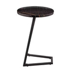 Danya B. 23.3x15.75 Tavolino d'appoggio rotondo Addison con gamba a piedistallo moderna in metallo