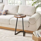 Danya B. 23.3x15.75 Tavolino d'appoggio rotondo Addison con gamba a piedistallo moderna in metallo