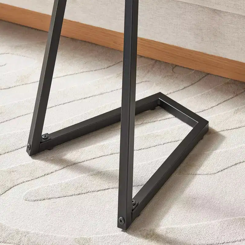 Danya B. 23.3x15.75 Tavolino d'appoggio rotondo Addison con gamba a piedistallo moderna in metallo
