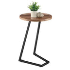 Danya B. 23.3x15.75 Tavolino d'appoggio rotondo Addison con gamba a piedistallo moderna in metallo