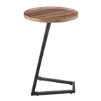 Danya B. 23.3x15.75 Tavolino d'appoggio rotondo Addison con gamba a piedistallo moderna in metallo