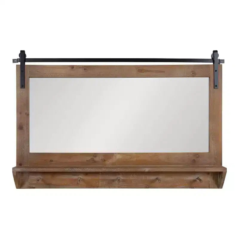 Specchio da parete incorniciato con mensola e ganci Cates 42 x 27 - Kate & Laurel All Things Decor