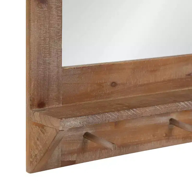 Specchio da parete incorniciato con mensola e ganci Cates 42 x 27 - Kate & Laurel All Things Decor