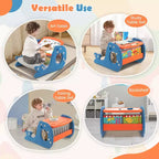 Set scrivania per bambini Costway per disegnare e giocare, con lavagna a graffiti inclinabile e cancellabile per mangiare