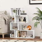 Libreria a S Costway 1/2 PEZZI Scaffale Etagere con Kit Antiribaltamento Bianco
