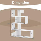 Libreria a S Costway 1/2 PEZZI Scaffale Etagere con Kit Antiribaltamento Bianco