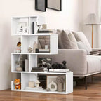 Libreria a S Costway 1/2 PEZZI Scaffale Etagere con Kit Antiribaltamento Bianco