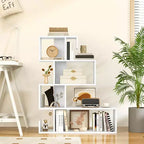 Libreria a S Costway 1/2 PEZZI Scaffale Etagere con Kit Antiribaltamento Bianco
