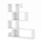 Libreria a S Costway 1/2 PEZZI Scaffale Etagere con Kit Antiribaltamento Bianco