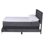 Baxton Studio Abberton Letto a Pannelli Moderno e Contemporaneo in Velluto e Metallo