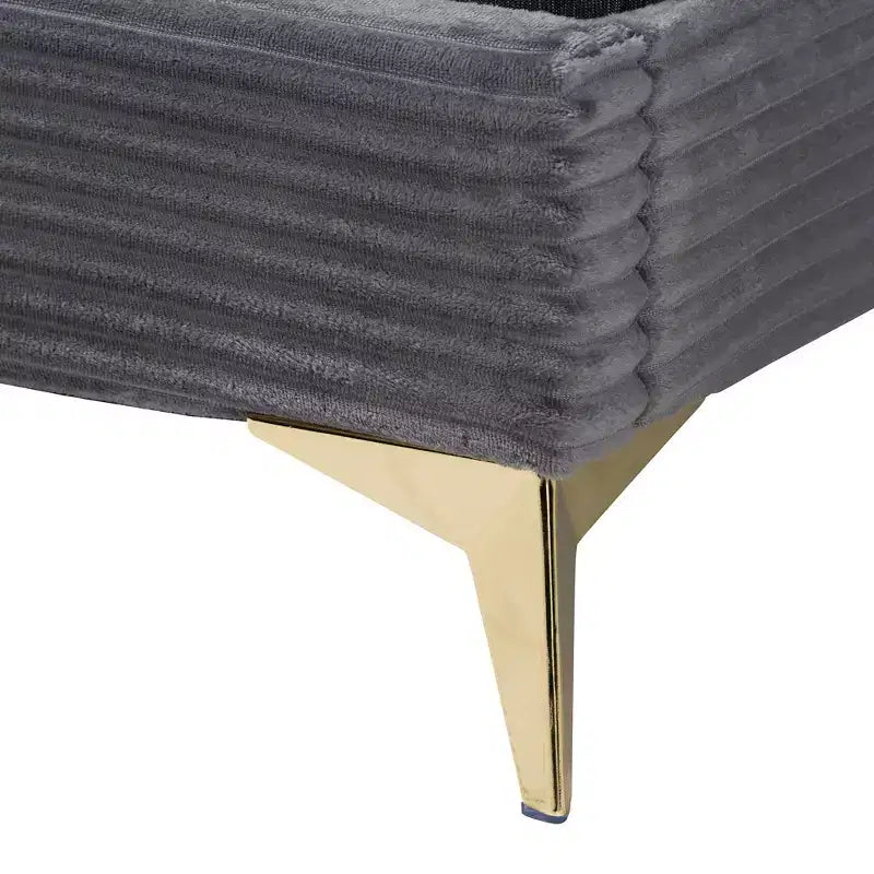 Baxton Studio Abberton Letto a Pannelli Moderno e Contemporaneo in Velluto e Metallo