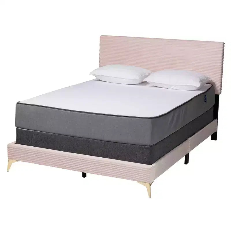 Baxton Studio Abberton Letto a Pannelli Moderno e Contemporaneo in Velluto e Metallo