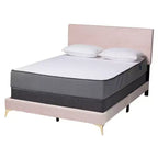 Baxton Studio Abberton Letto a Pannelli Moderno e Contemporaneo in Velluto e Metallo