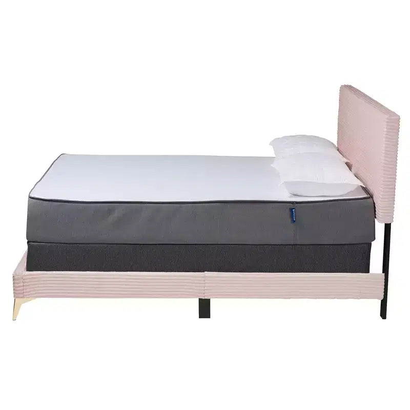 Baxton Studio Abberton Letto a Pannelli Moderno e Contemporaneo in Velluto e Metallo