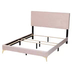 Baxton Studio Abberton Letto a Pannelli Moderno e Contemporaneo in Velluto e Metallo