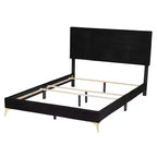 Baxton Studio Abberton Letto a Pannelli Moderno e Contemporaneo in Velluto e Metallo