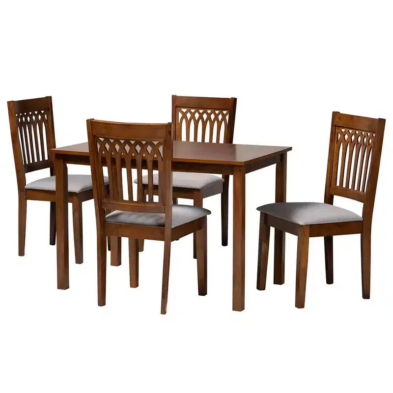 Set da pranzo moderno Genesis Baxton Studio in tessuto e legno