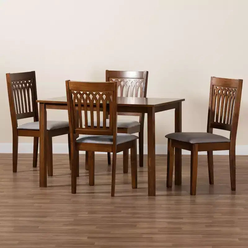 Set da pranzo moderno Genesis Baxton Studio in tessuto e legno